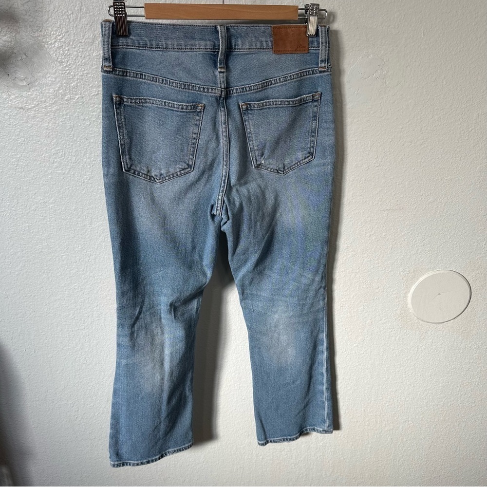 J. Crew Billie Demi Boot cut Crop Jeans 26 4 mid rise distressed casual ankle - Picture 5 of 12